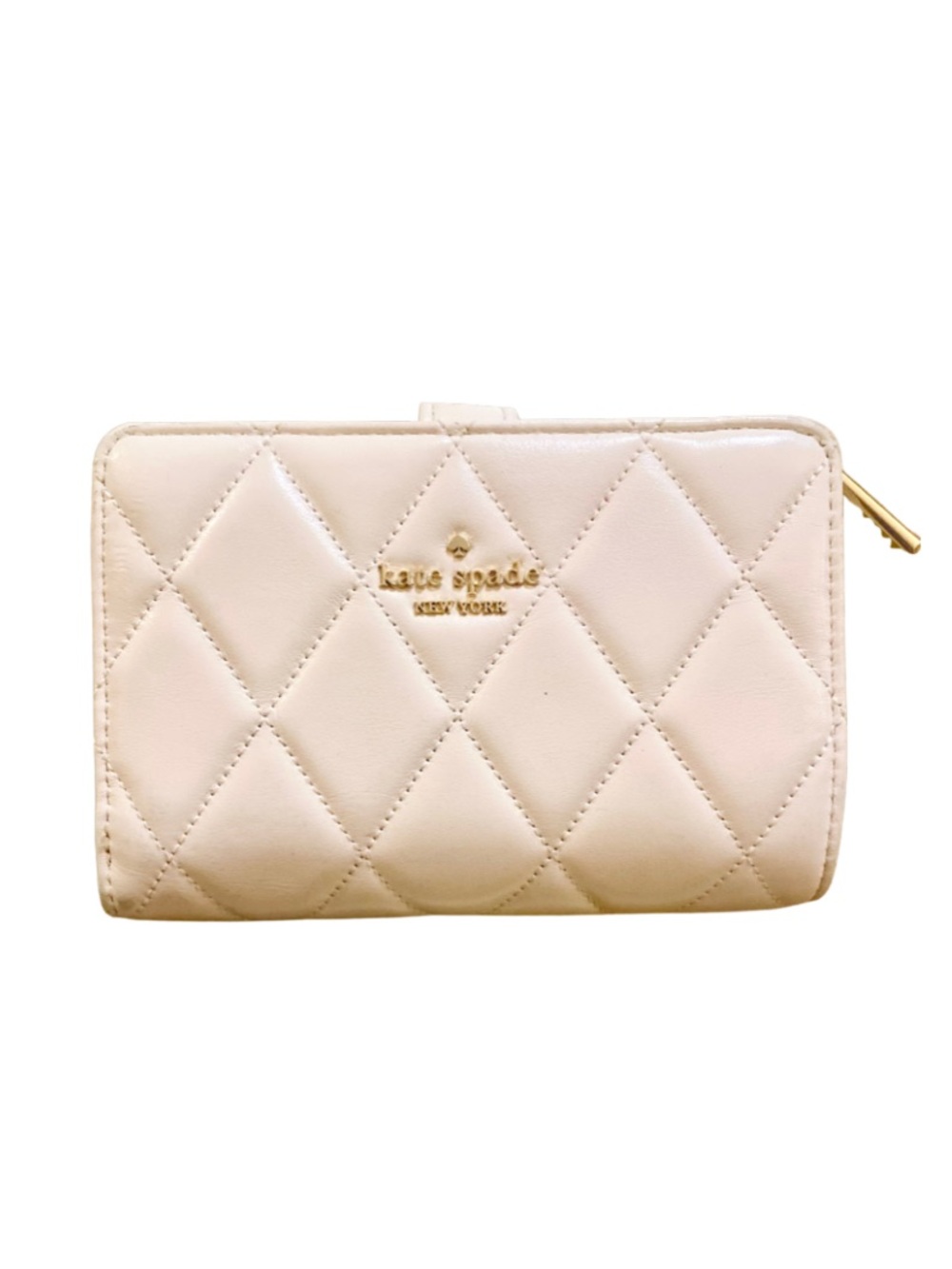 Kate Spade Carey Quilted Leather Ivory  White Wallet